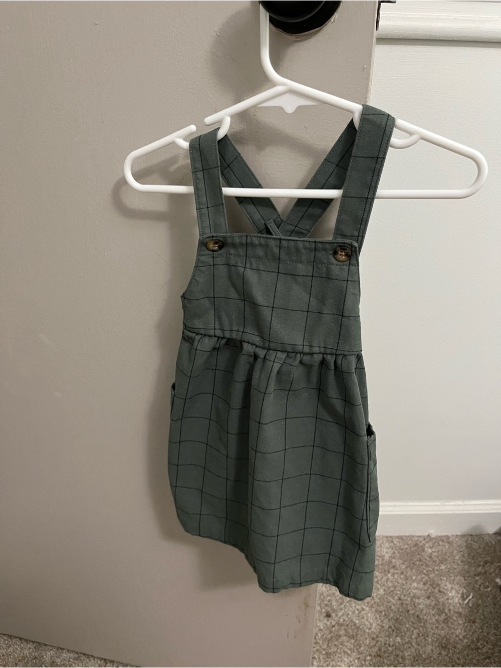 Carter's Navy & Olive Floral and Pinafore Dress Set - Picture 6 of 8